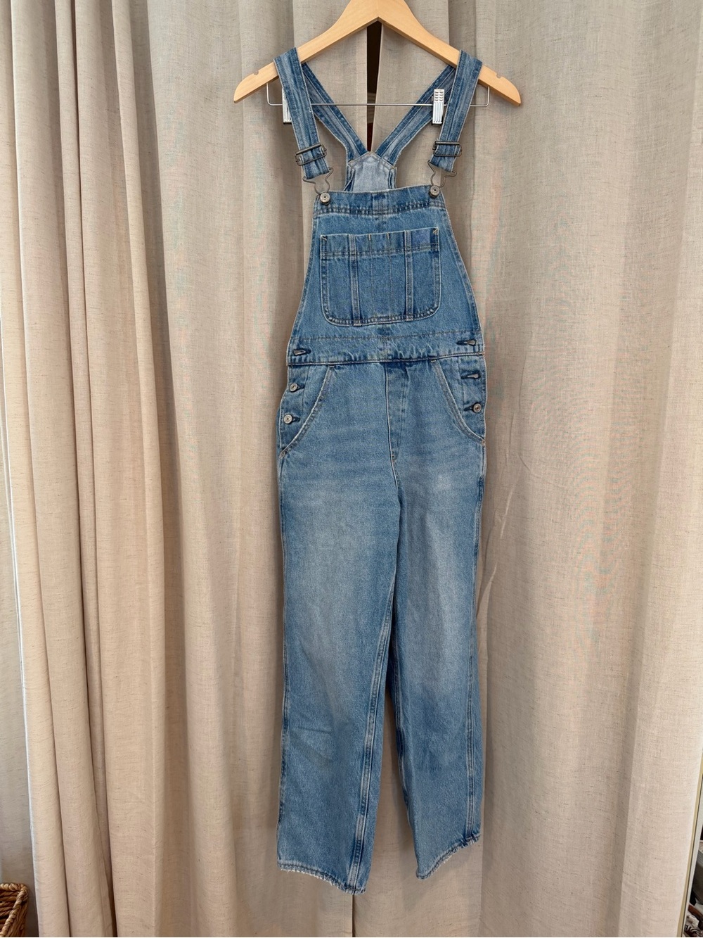 Abercrombie Classic Light Blue Denim Overalls XS